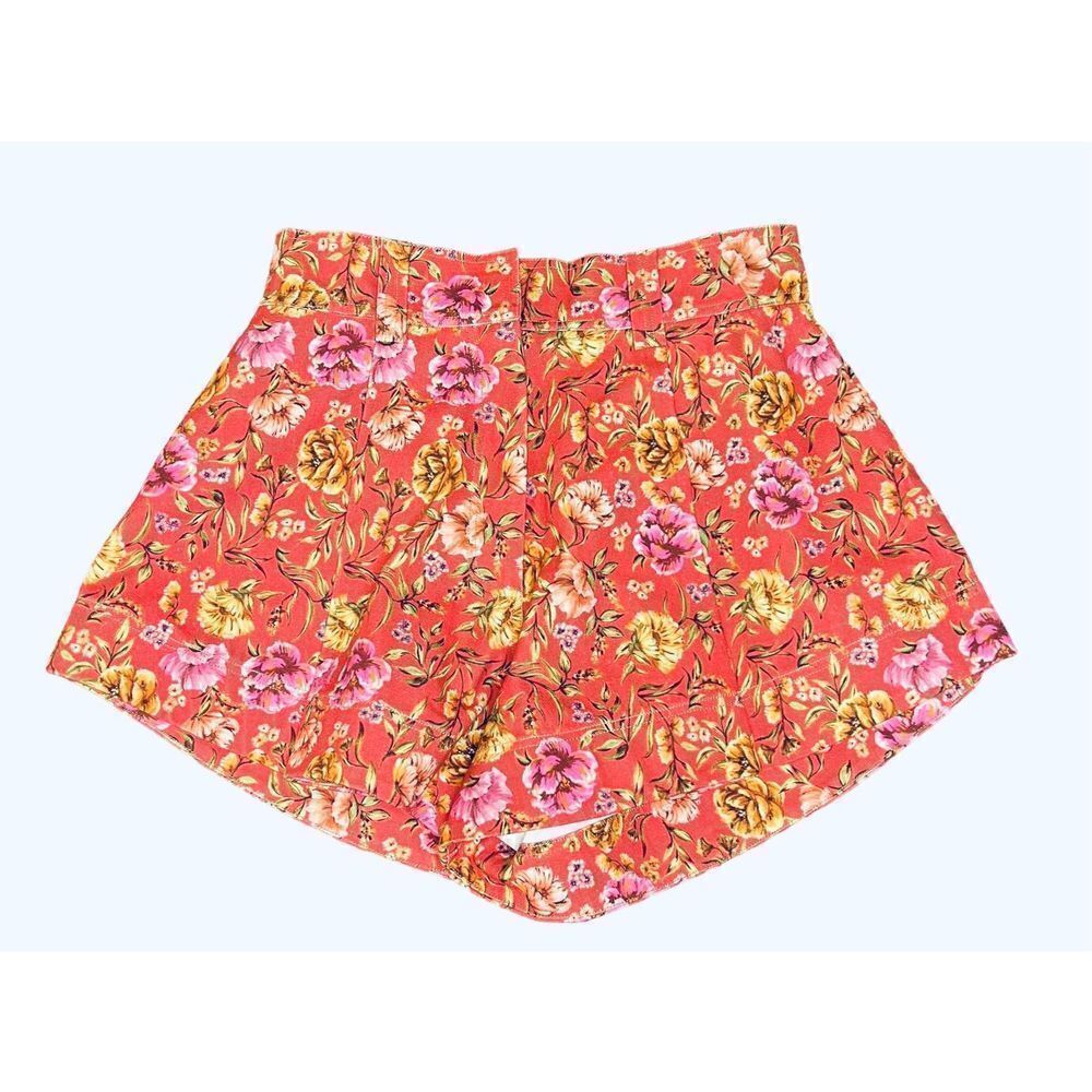 ISLA & WHITE Marigold Red Folk Cotton Floral Short NWT Size Large - Picture 4 of 6